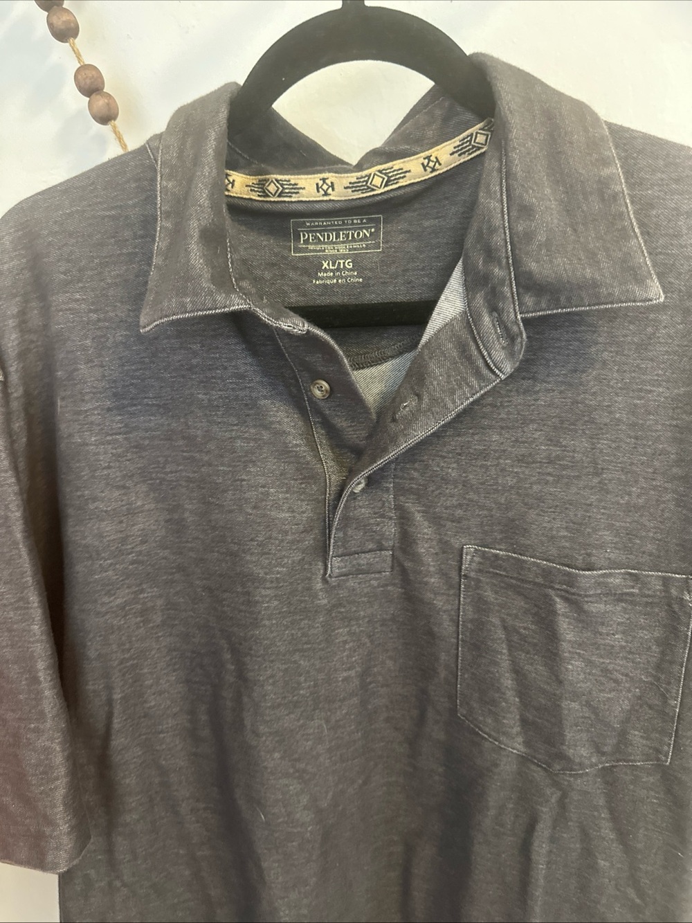 Pendleton Men's Charcoal Polo with Chest Pocket